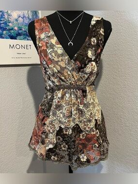 Y2K Multicolored Floral Lace Babydoll Tank Top